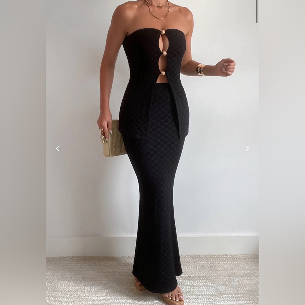 Runway the Label Black Taya Strapless Top and Maxi Skirt